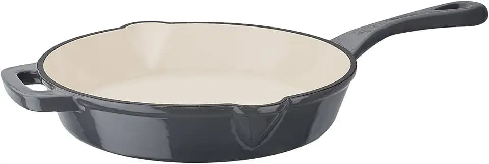 GSW ‎716352 Grey Shadow Pfanne mit Gegengriff und 2 Ausgüssen o. Deckel, Gusseisen, grau/creme - ⌀26 cm