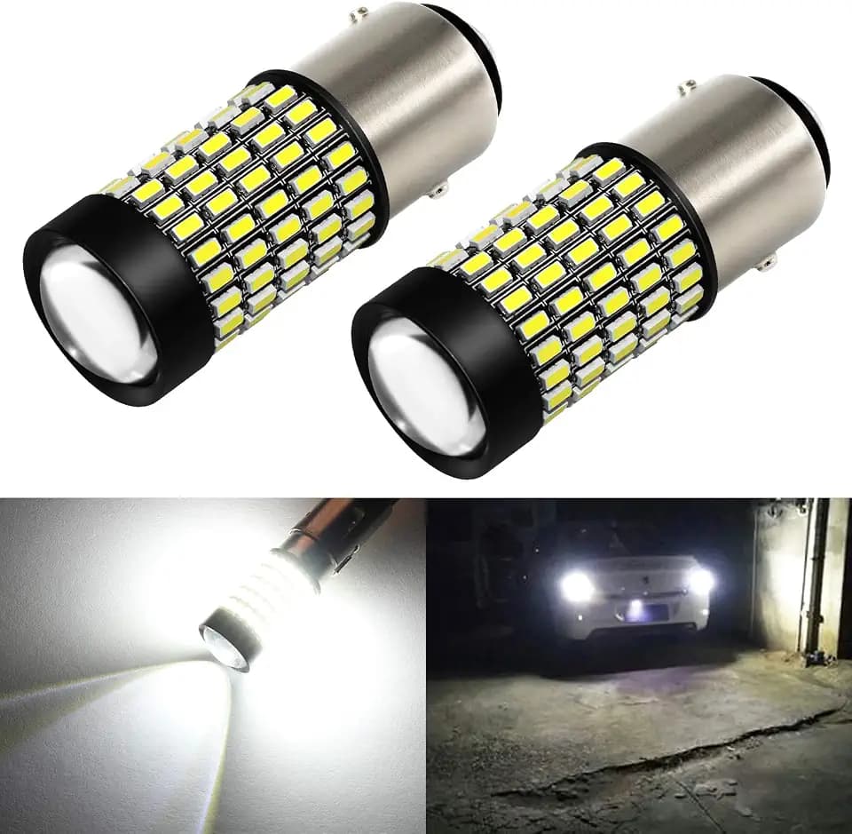 PHINLION 1157 2057 7528 LED Light Bulb, 6000K White, 2 Pack