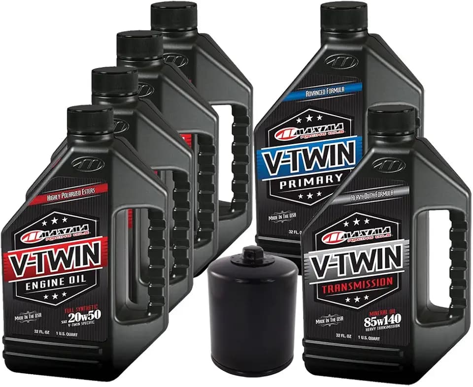 MaxHiflo VTTOCK14 Complete Engine Oil Change Kit for V-Twin Full Synthetic Harley Davidson Twin Cam, 6 quart