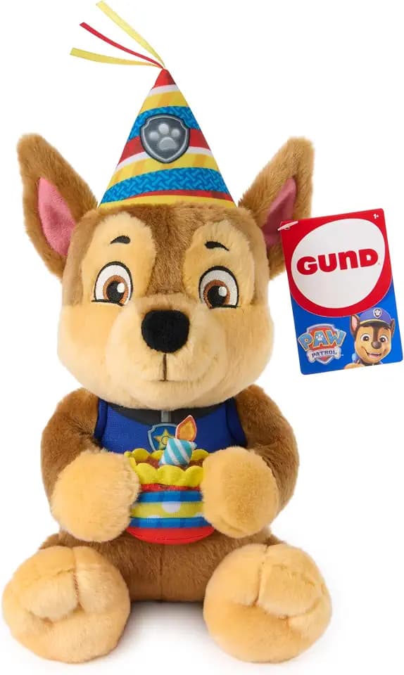 Paw Patrol GUND Birthday Chase 10-Inch Stuffed Animal with Birthday Outfit