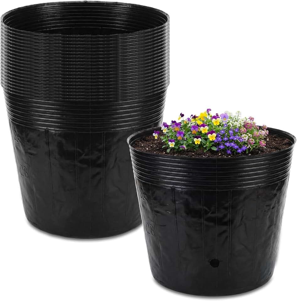 20 Pcs 10 Gallon Nursery Bag 15.8 Inch Plastic Nursery Plant Pot