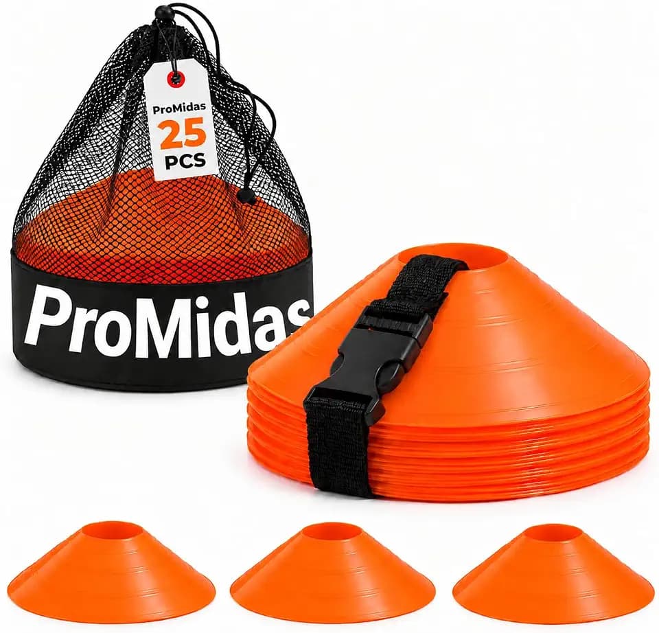 Disc Soccer Cones for Training Kids - 25/50/100/200 Small Plastic Cones for Sports Training - Flexible Conos for Soccer Practice Equipment, Basketball & Football Drills Equipment