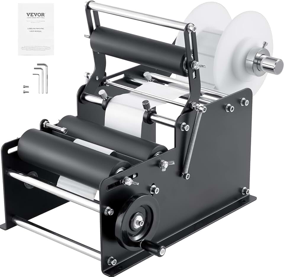 VEVOR Etikettiermaschine Manuell 15–20 Etiketten pro Minute Etikettenpistole Etikettenbreiten von 10–130 mm, Etikettenlängen von 10–300 mm Preisschilder Etikettiermaschine Flaschenetikettierer