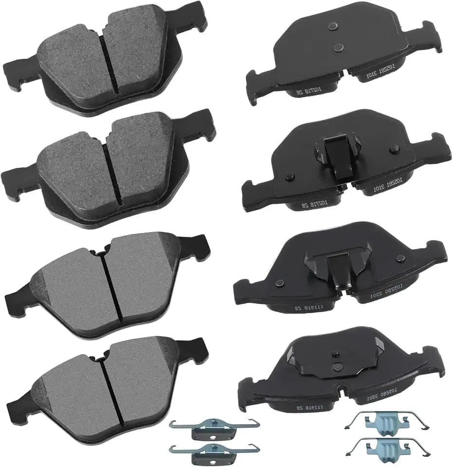 cciyu D918 D1042 Brake Pads w/Hardware Front Rear Disc Brake Pad Set