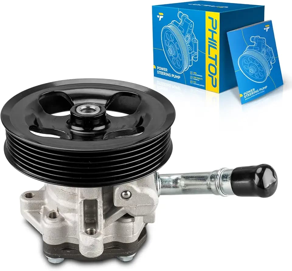 PHILTOP 201039 Power Steering Pump with Pulley Fit for 2012-2017 Wrangler, 2018 Wrangler JK, Replace OE 201039, 34106855477, 5154400AC, 6130P