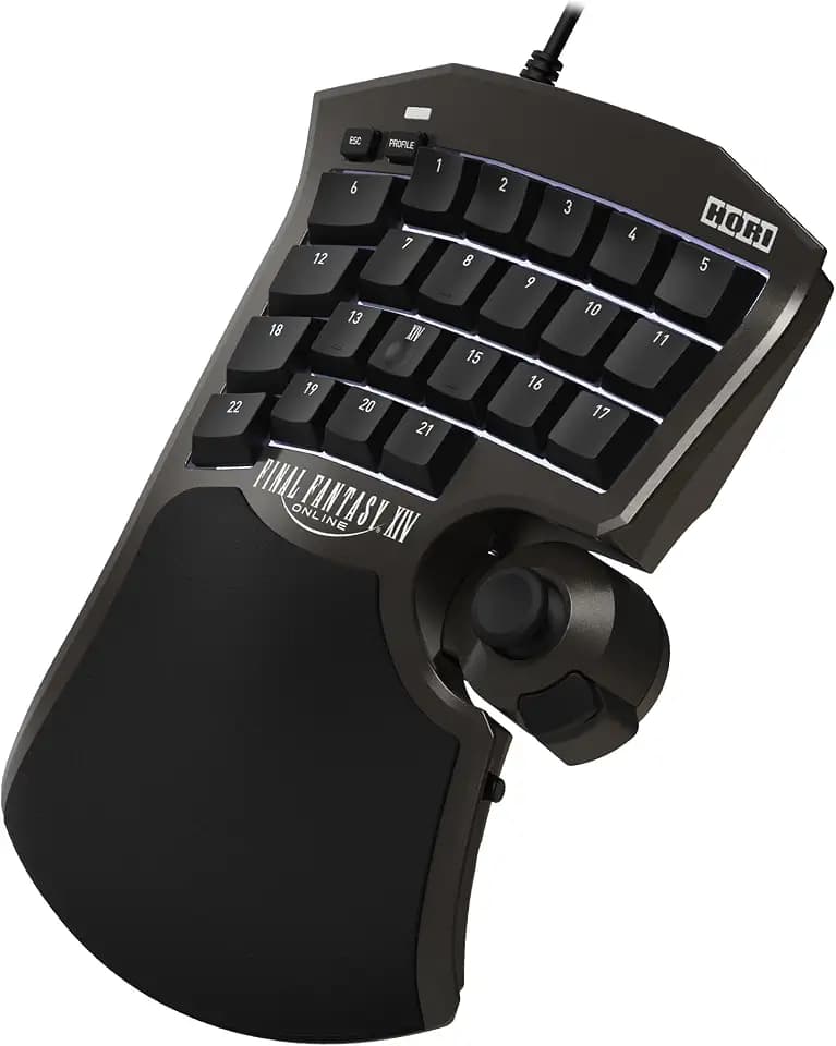 HORI Tactical Assault Commander F14 (Final Fantasy XIV Black Edition) for PC (Windows 11/10), PS5, and PS4 - Officially Licensed by Square Enix