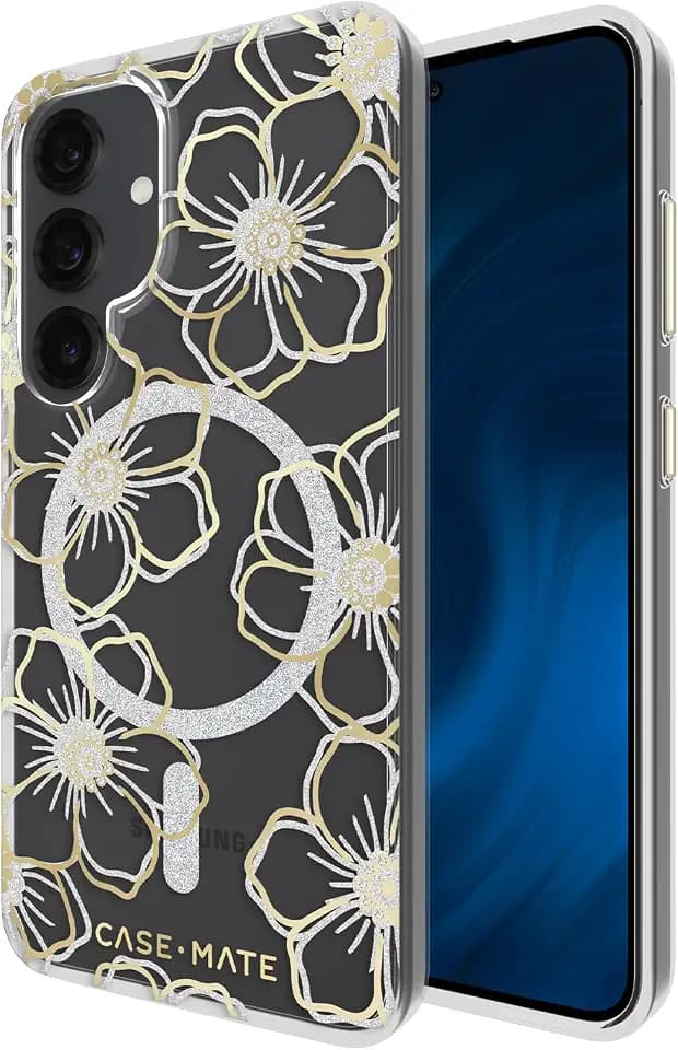 Case-Mate Samsung Galaxy S25 Case - Magnetic Phone Case - Floral Gems