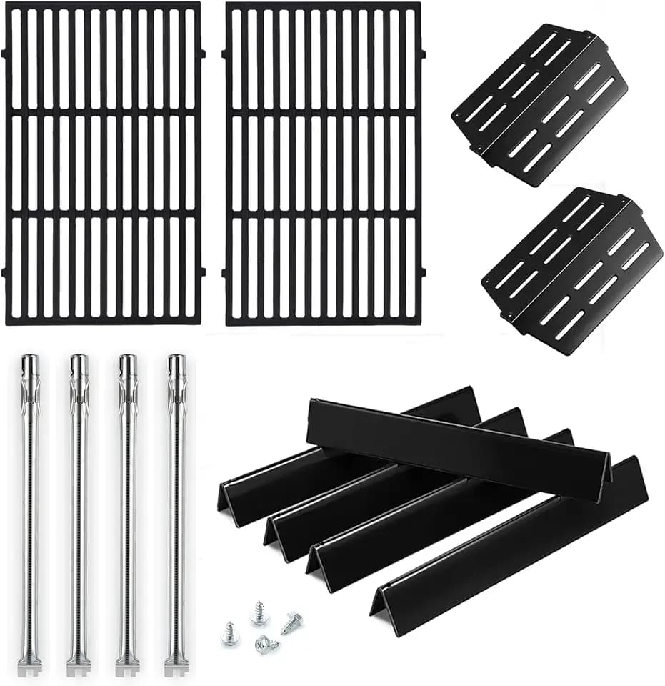Genesis E-330 Grill Parts Replacement for Weber Genesis 4 Burner E-310 330 E330 E310 S330 S-330 EP310 EP330 Weber 7524 Grates 7620 7621 Flavorizer Bars 62753 Sear Burner Tube 65505 Heat Deflectors