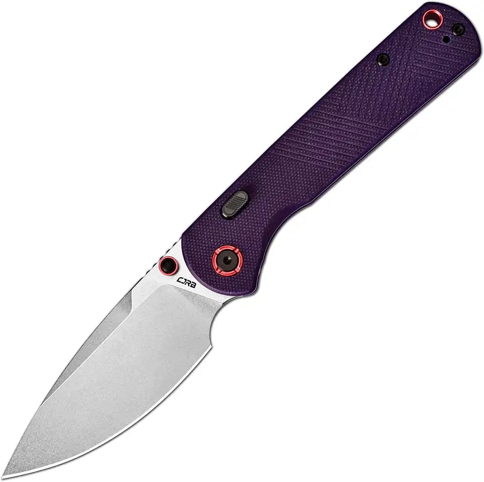CJRB Latitude EDC Knife, 3.47'' AR-RPM9 Steel Blade, Top Liner Lock, Purple