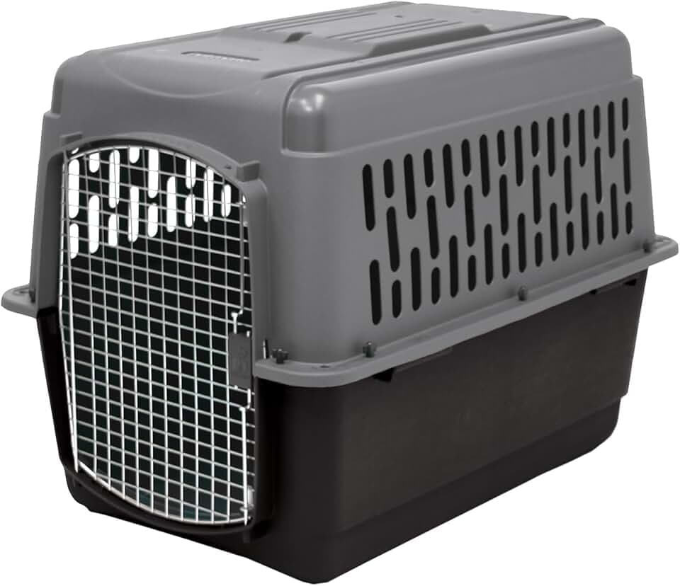 Petmate Large Breeds Dog Kennel, Dark Gray and Black