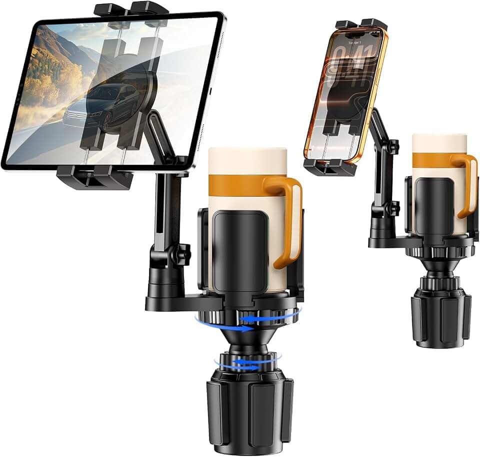 Tablet Holder for Car, 3 in1 Stable Cup Holder ipad Car Mount with Expander