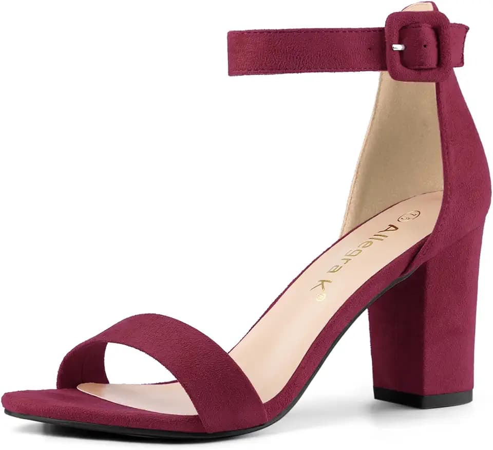 Allegra K Damen High Chunky Heel Schnalle Knöchelriemen Sandalen