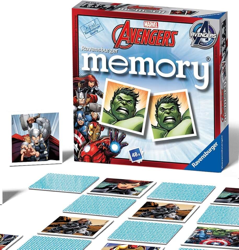 Ravensburger - Avengers Mini-Memory-Spiel, Familien-Memory-Spiel, 48 Karten, Altersempfehlung ab 3 Jahren