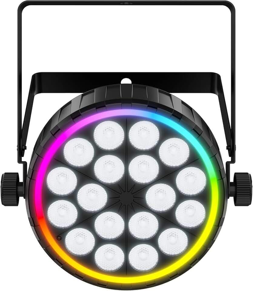 CHAUVET DJ FXPar 6 LED PAR Light, RGBW Wash & RGB Effect Ring Stage Light with 6-Zone Control, DJ Party Light, DMX, Sound Activated Programs, IRC-6 Remote Compatible, Event & Entertainment Lighting