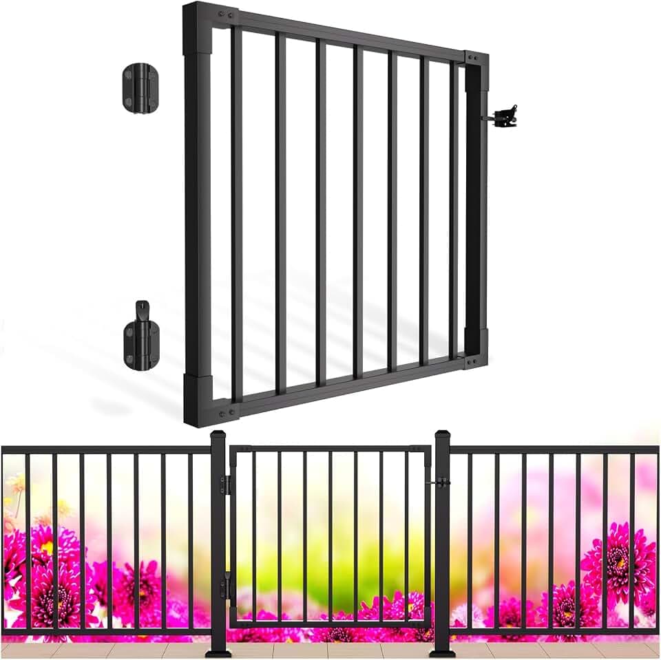 36in x 3ft All Aluminum Deck Gate for 30+ Years Outdoor Use, No-Sag