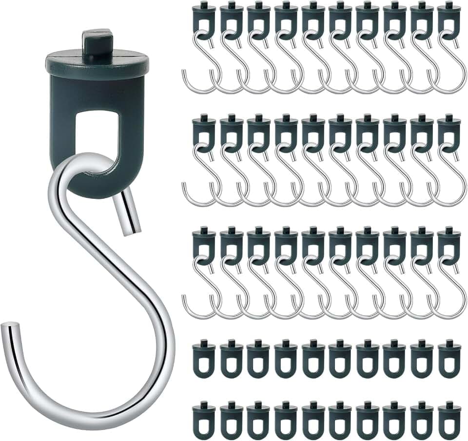 50x Gewächshausclips + 30x Haken, | Stabile Pflanzenhalter Gewächshaus Clips | Aufhängevorrichtungen für Gewächshaus | Perfekte Ösen Rankhilfe Clips Kunststoff, für ihr Gewächshaus und Paradies