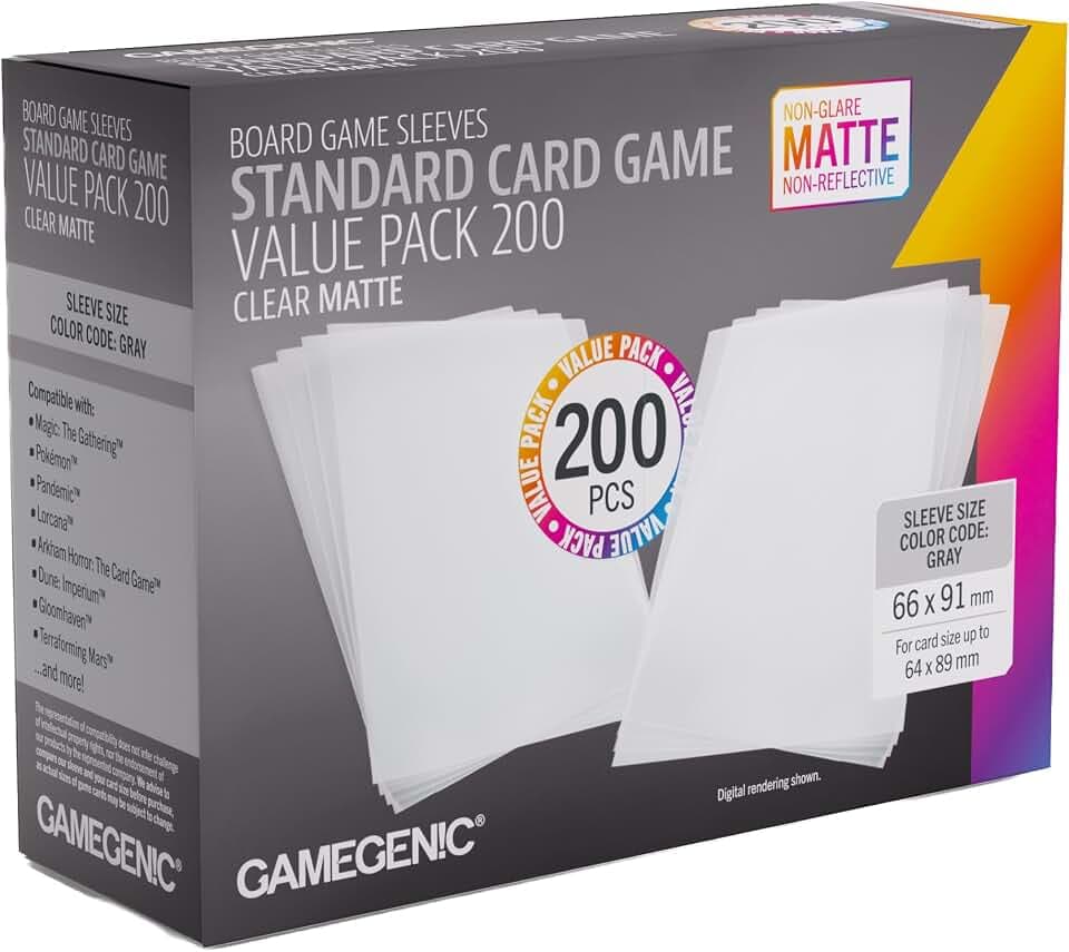 Gamegenic Matte Sleeves Standard Card Game-Size Value Pack 200