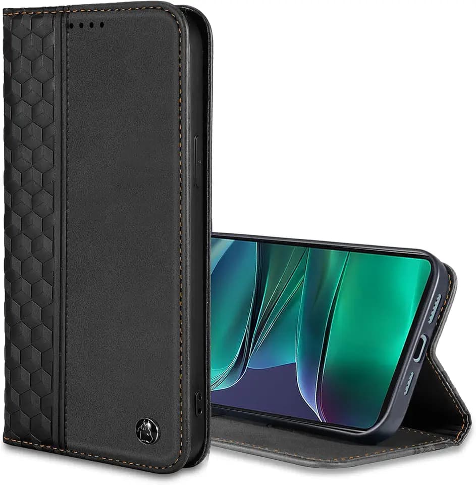 Wallet Case for Motorola Moto G 5G 2026/2025, Moto G Play 2026 6.7 inch - PU Leather Flip Cover with Card Holder Slots, Strong Magnetic Folio Kickstand Phone Case, Black