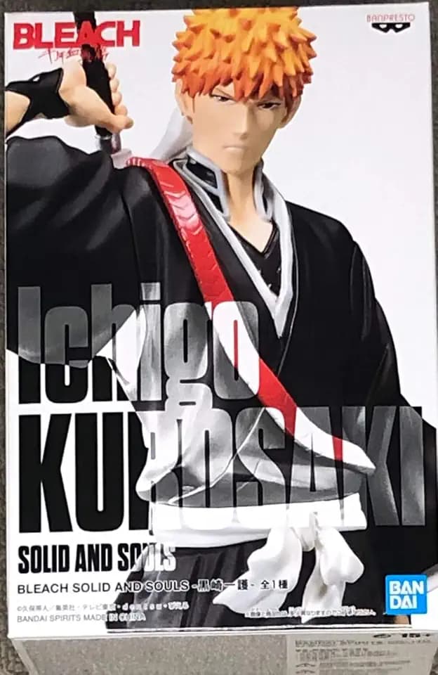 Banpresto 19028 Bleach-Ichigo Kurosaki-Figurine Solid and Souls 17cm, Mehrfarbig, M