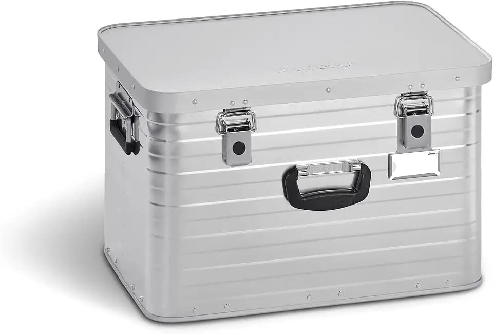 Enders Alubox TORONTO 63 L - Aluminiumbox mit 1 mm Wandstärke, extra stabil, spritzwasser- und staubdicht, Aluminiumbox mit Deckel, stapelbar - Aluminium Box #3893, Silber