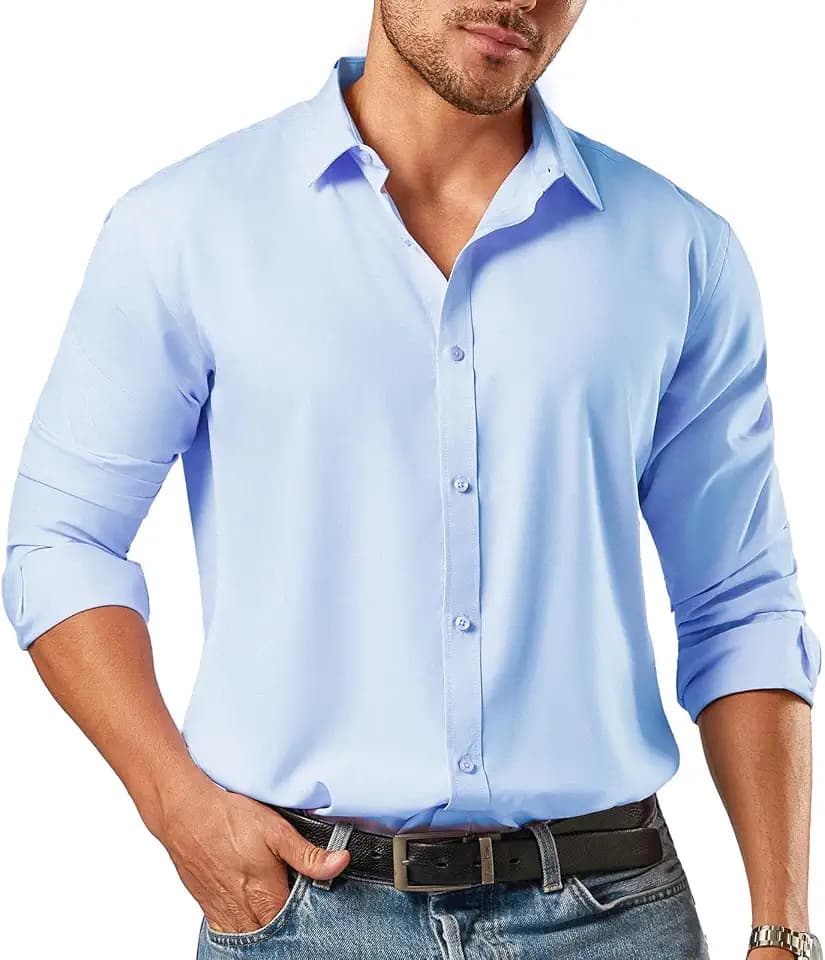 Dress Shirts for Men Big and Tall(XL Big-6XL Big Tall) Button Down Shirts