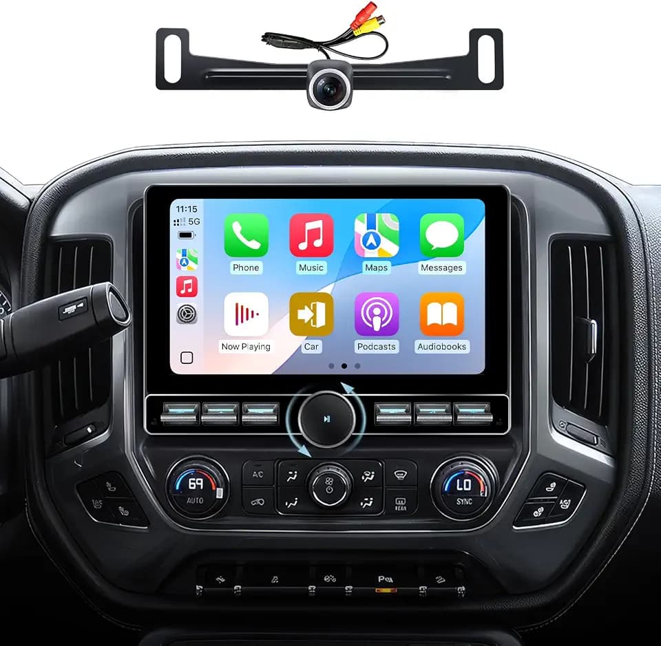 10" QLED Android 13 Car Stereo for Chevy Silverado & GMC Sierra 1500 2500 3500 (2014-2018) Wireless CarPlay Android Auto Radio with Physical Volume Knob Keybutton 4GB+64GB Support for Bose System