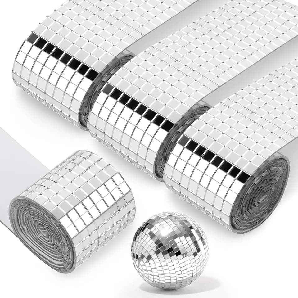 NVIYAM 6400 Stück Selbstklebende Mini Spiegel, Mini Mosaik Spiegelfliesen, 5x5mm Mosaikfliesen Quadratische, Mosaik Spiegelfliesen Aufkleber Glas für Bad Küche Wohnzimmer Dekoration