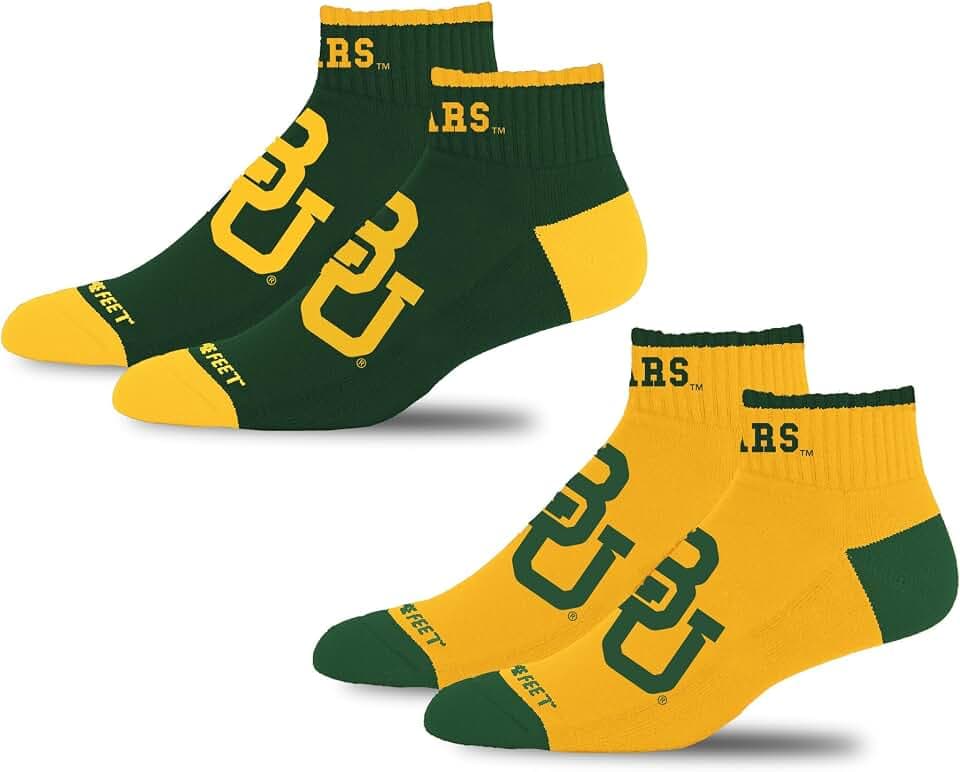 For Bare Feet NCAA Unisex Front and Center 2 Pack Team Colors