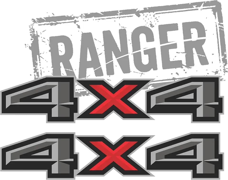 GOLD HOOK 4x4 Decals Black Red Metallic for Ford Ranger 2019-2023