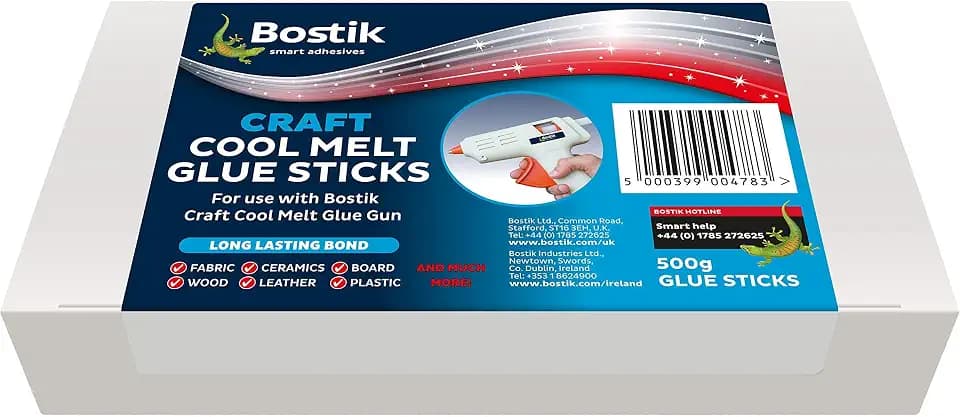 Bostik Craft Cool Melt Klebestifte für die Verwendung mit Bostik Cool Melt Klebepistole, 500 g, 26 Stück