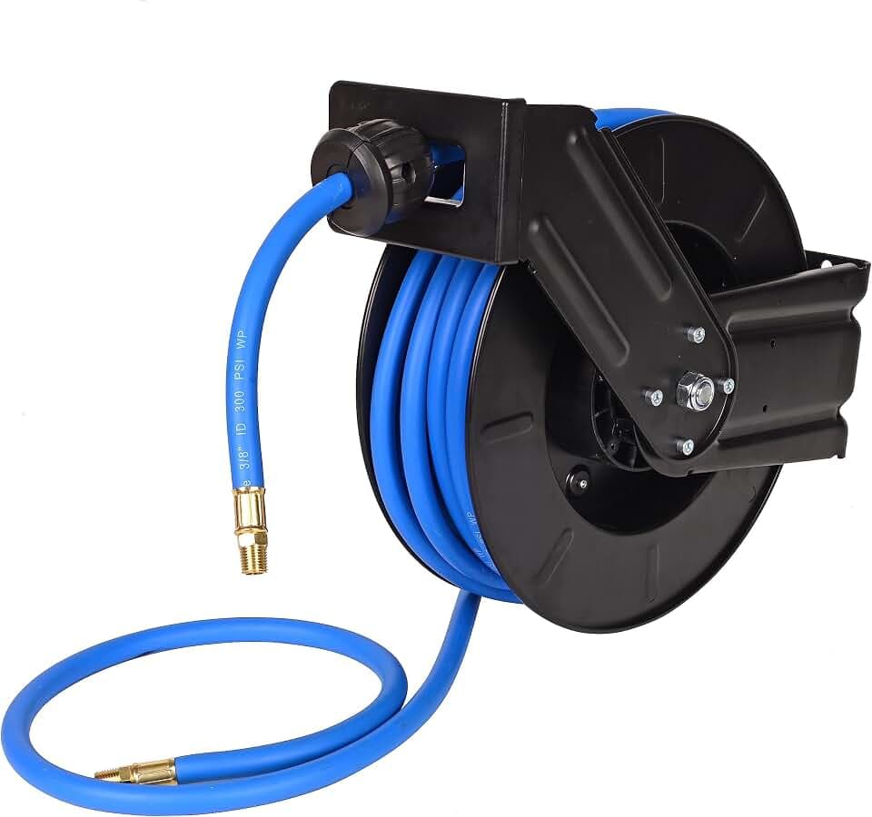 AAIN 3/8" x 50 ft 300 PSI Retractable Air Hose Reel Wall Mount