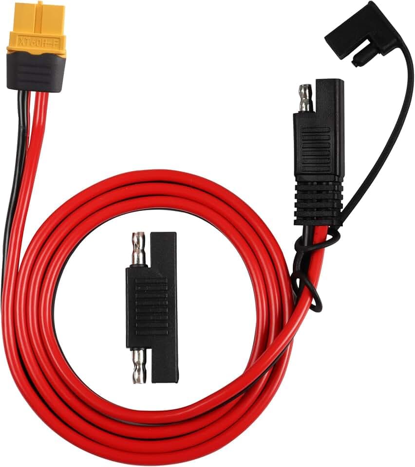 MEIRIYFA SAE auf XT60 Stecker-Adapter-Verlängerungskabel, XT-60 Buchse auf SAE-Kabel mit 12 AWG für Solargenerator-Kraftstation – 1 m