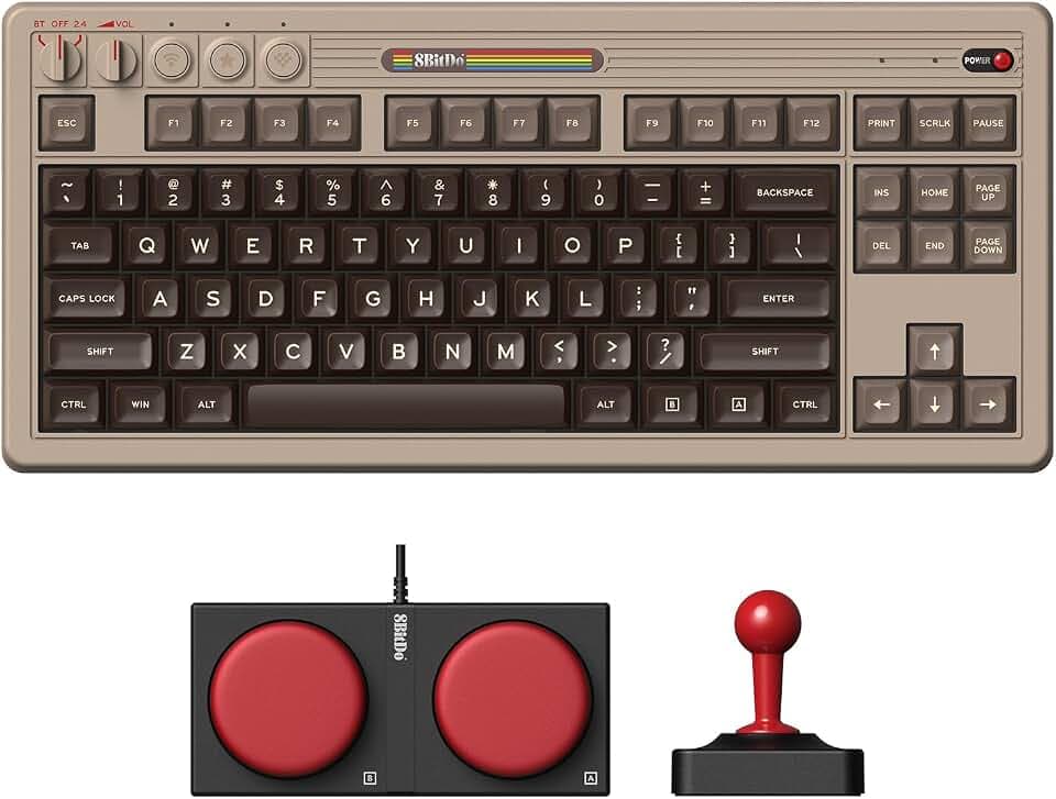 8Bitdo 87 Keys Retro Mechanical Keyboard for PC & Android - C64 Edition