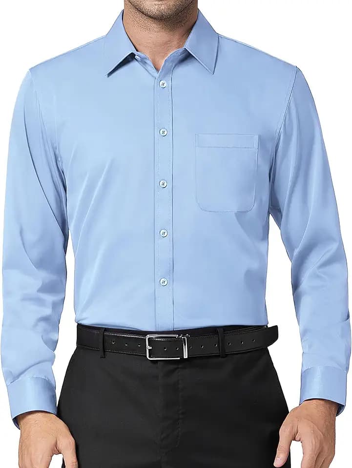 DEMEANOR Hemd Herren Langarm Business Hemd Herren Slim Fit Unifarben Freizeithemd Bügelfreie Hemden Oberhemden Herren
