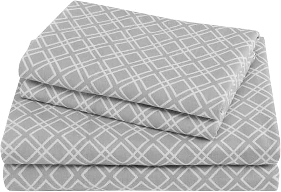 Comfort Spaces Bettlaken mit Kissenbezügen King Geometric Grey
