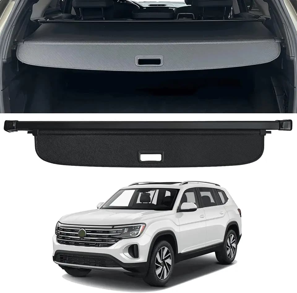 Retractable Trunk Cover Compatible with 2018-2025 Volkswagen VW Atlas Cargo Cover Rear Trunk Security Cover VW Atlas Accessories Privacy Screen Cover