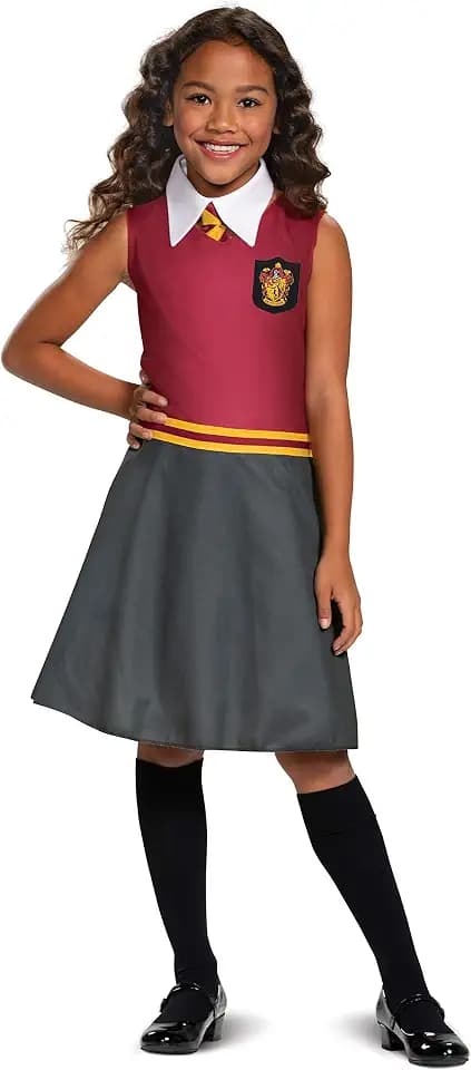 Harry Potter Dress, Official Hogwarts Wizarding World Costume Outfit, Classic Kids Size Dress with Collar and Tie