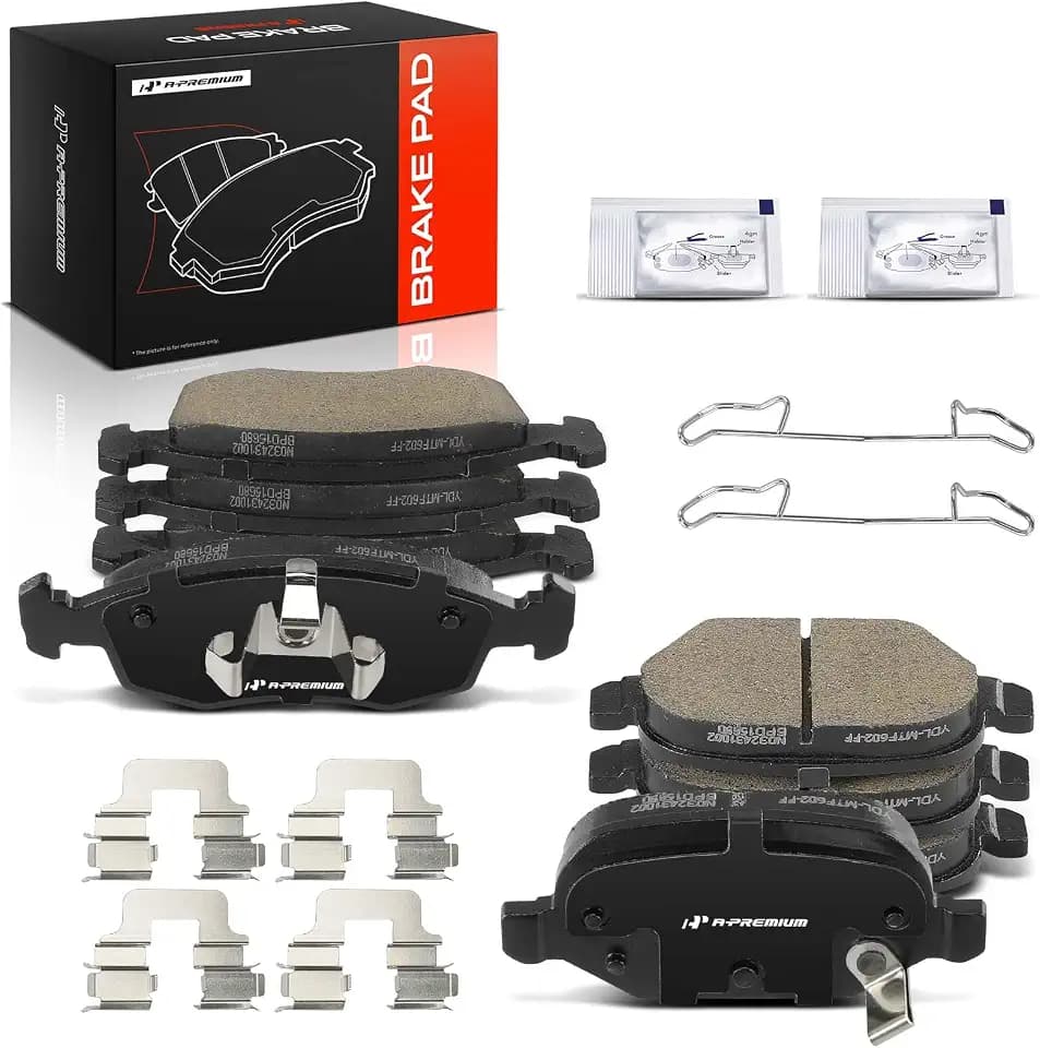A-Premium Front and Rear Ceramic Brake Pads Compatible with Fiat