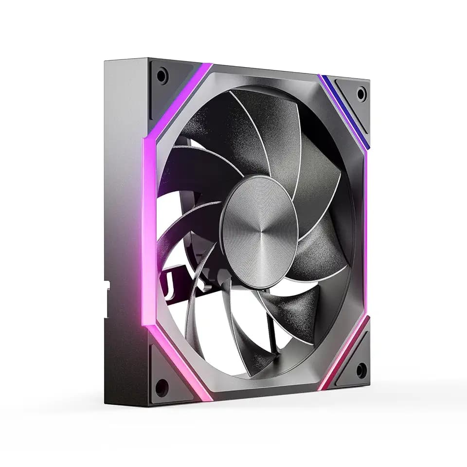 AsiaHorse RGB PC Lüfter 140MM Reverse Gehäuselüfter [HDB] 89,77 CFM/1800 RPM/3,24 MMH2O 5V3PIN ARGB und 12V4PIN PWM Lüfter, 50,000 Stunden Lebensdauer NyotaMega-A14-R-Schwarz