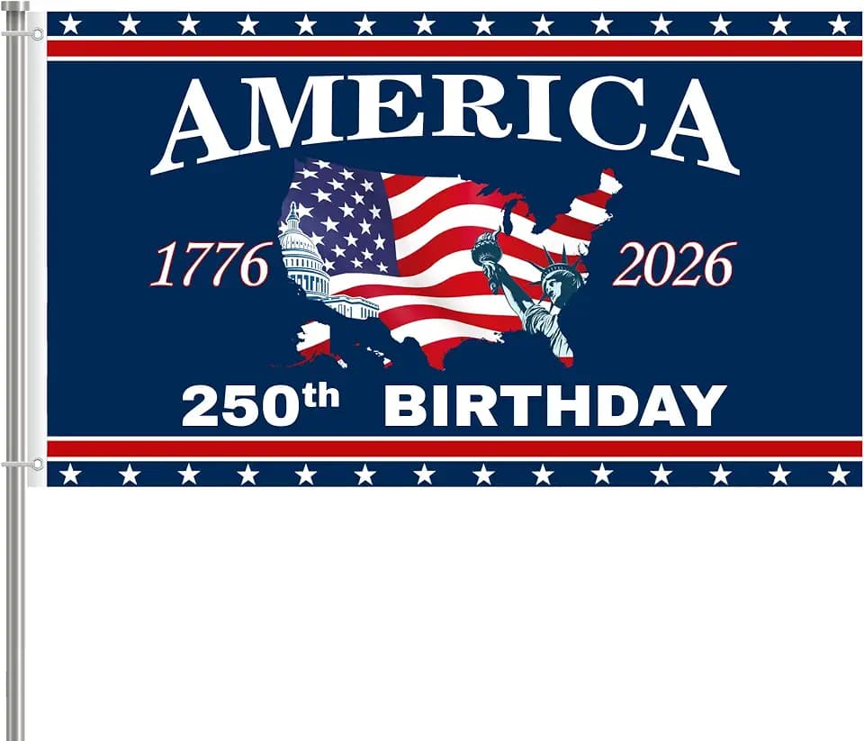 250 Anniversary Flag 3x5 Ft 2 Sided 3 Layers 250th Anniversary Flag We The People 1776-2026 250 Years Birthday Patriotic Decor for Outdoor Front Door Porch Wall (A)