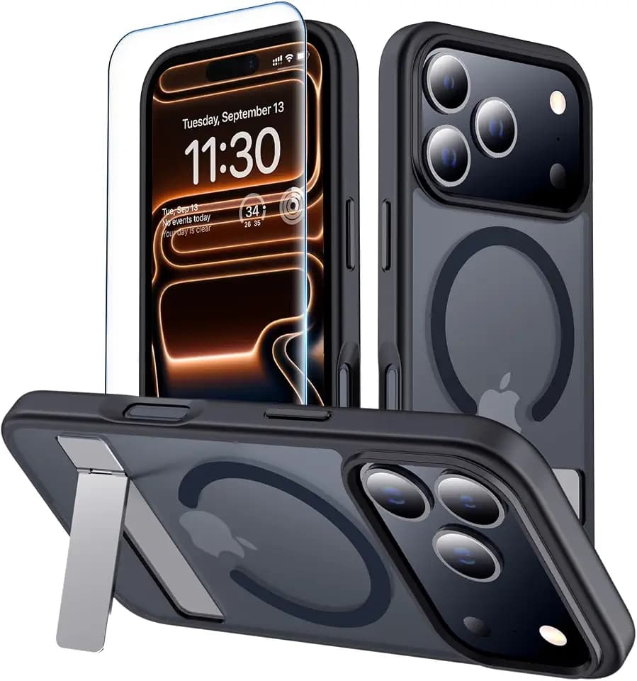 Magnetic for iPhone 18 Pro Case/iPhone 17 Pro Case with Kickstand