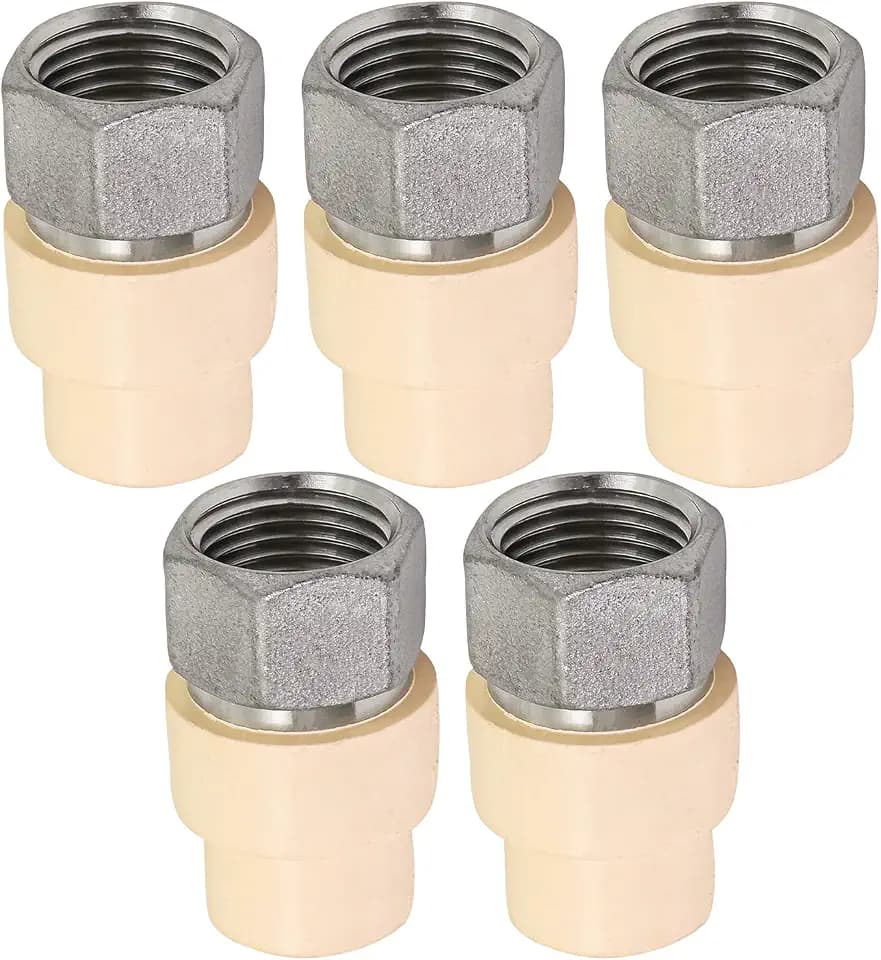 Midline Valve TTDQG012-OM-5 Female x CPVC Adapter Transition Pipe Fitting; Durable Over Molded One-Piece Design; 1/2 in.; Stainless Steel (5 Pack)