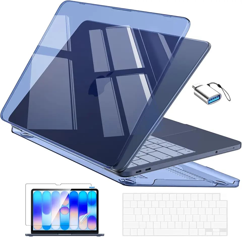 EooCoo for MacBook Neo Case 13 inch 2026, Scratch Resistant, Crystal Indigo