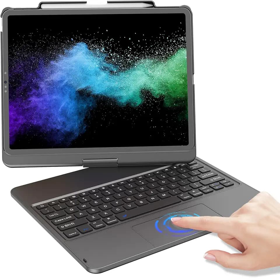 KBCASE Keyboard Case for iPad Air 13 inch/Pro 12.9 inch, Titanium Gray