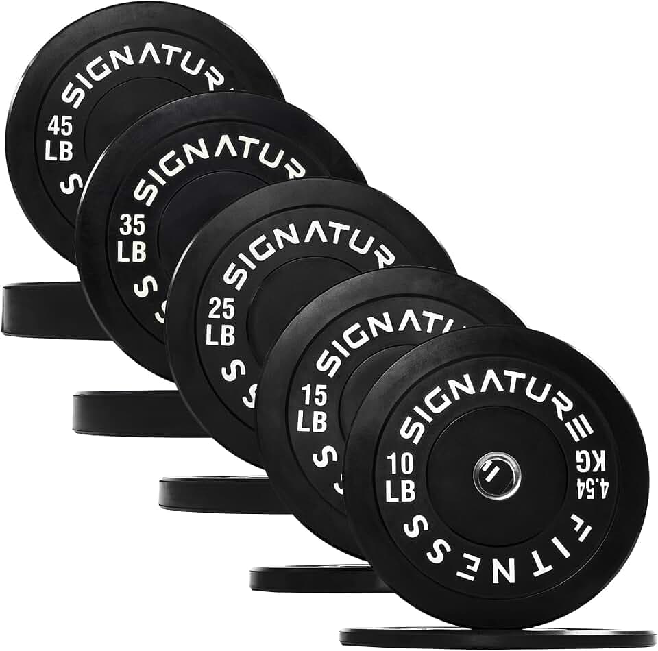 Fitvids 2-Inch Olympic Rubber Weight Plates Sets, Bumper Plates Set for Strength Training, 50-370 Lbs Multiple Options