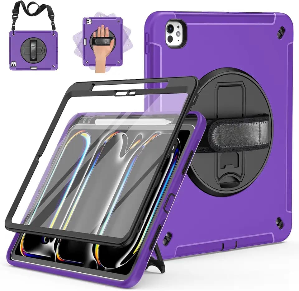 Miesherk Case for iPad Pro 13 Inch M5 / M4 (2025/2024) Shockproof,Purple