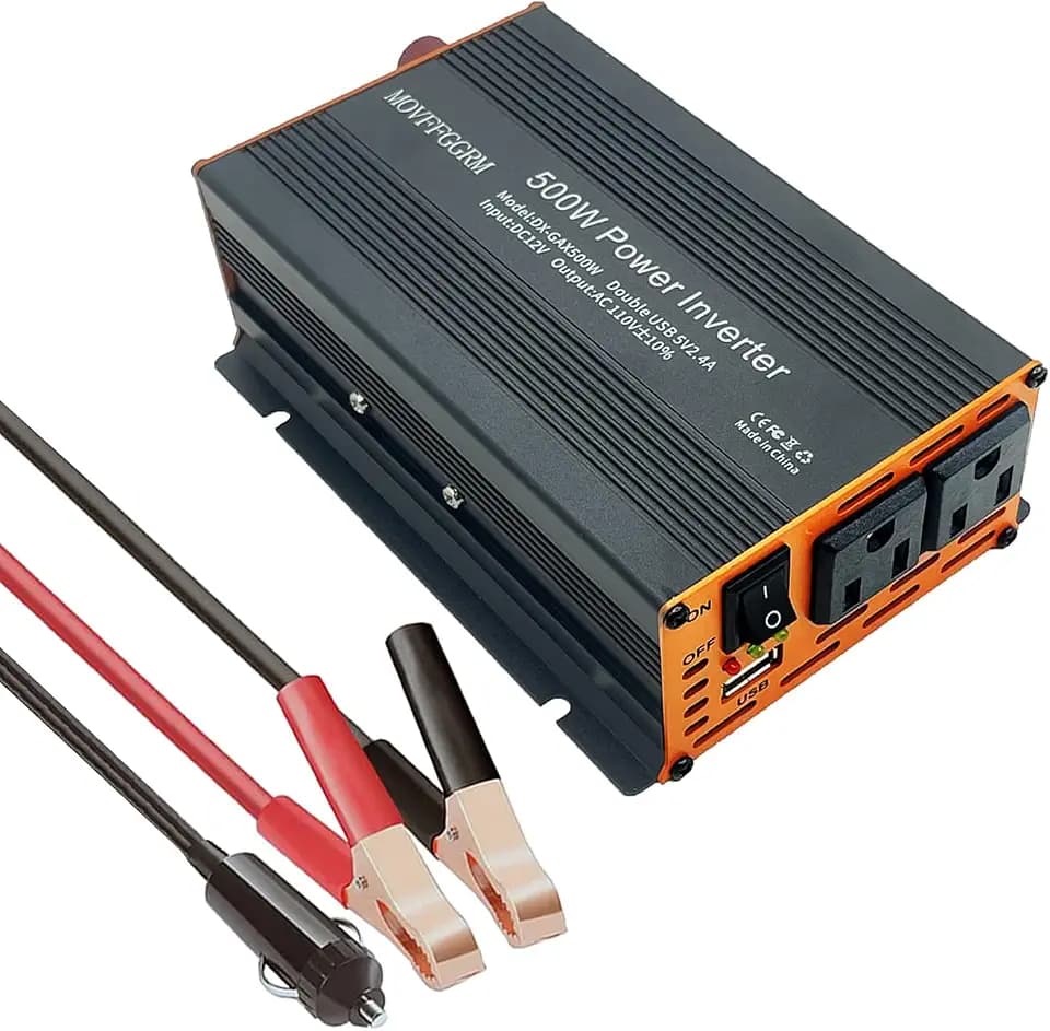500W Power Inverter Modified Sine Wave for Vehicles,DC 12V to 110V 120V New Black