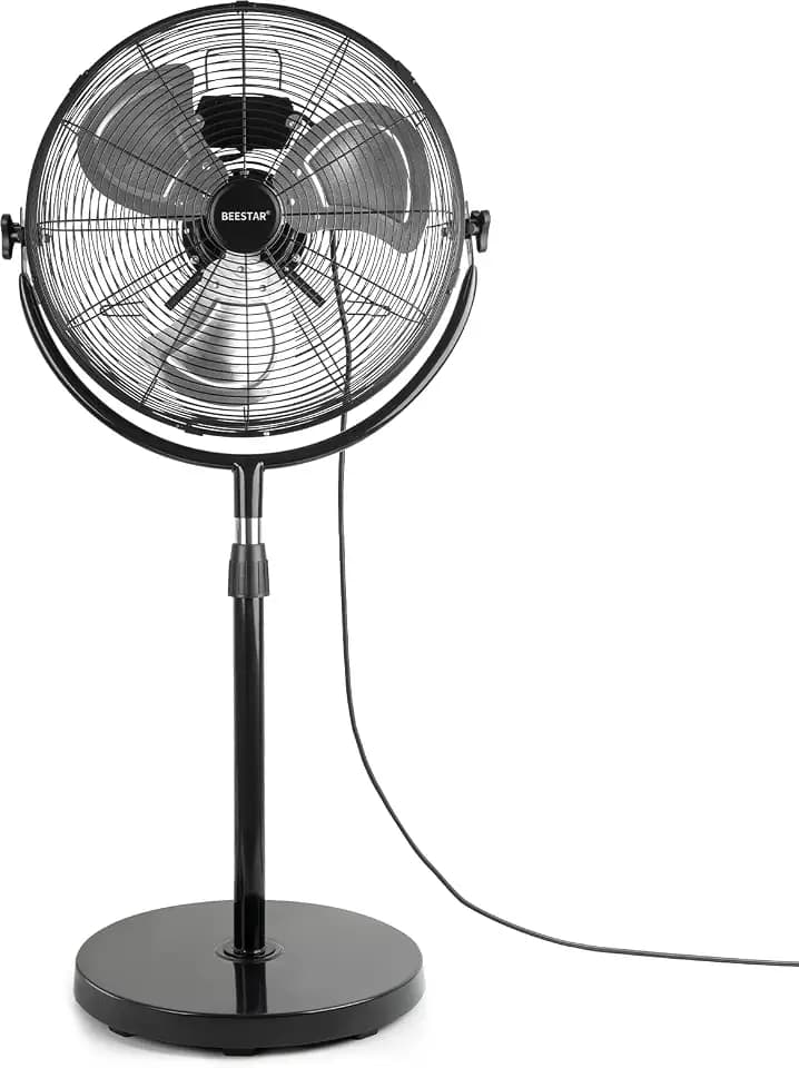 BEESTAR 20 Inch Heavy Duty High Velocity Metal Stand Pedestal Fan