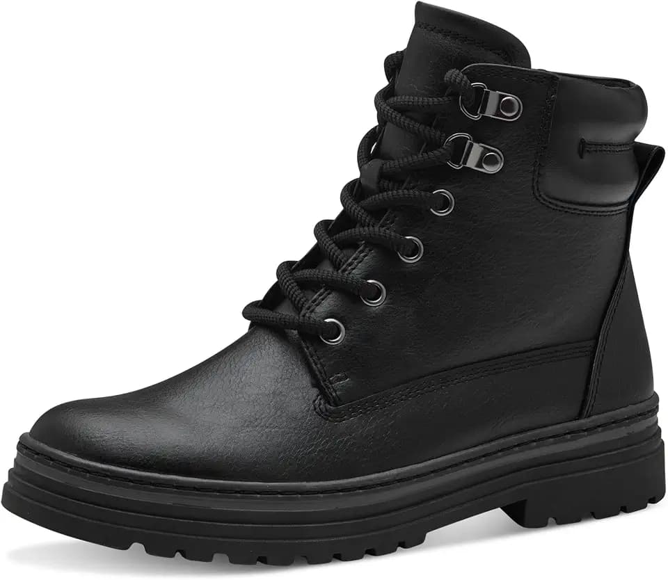 MARCO TOZZI Damen Schnürstiefel ohne Absatz Flach mit Reißverschluss