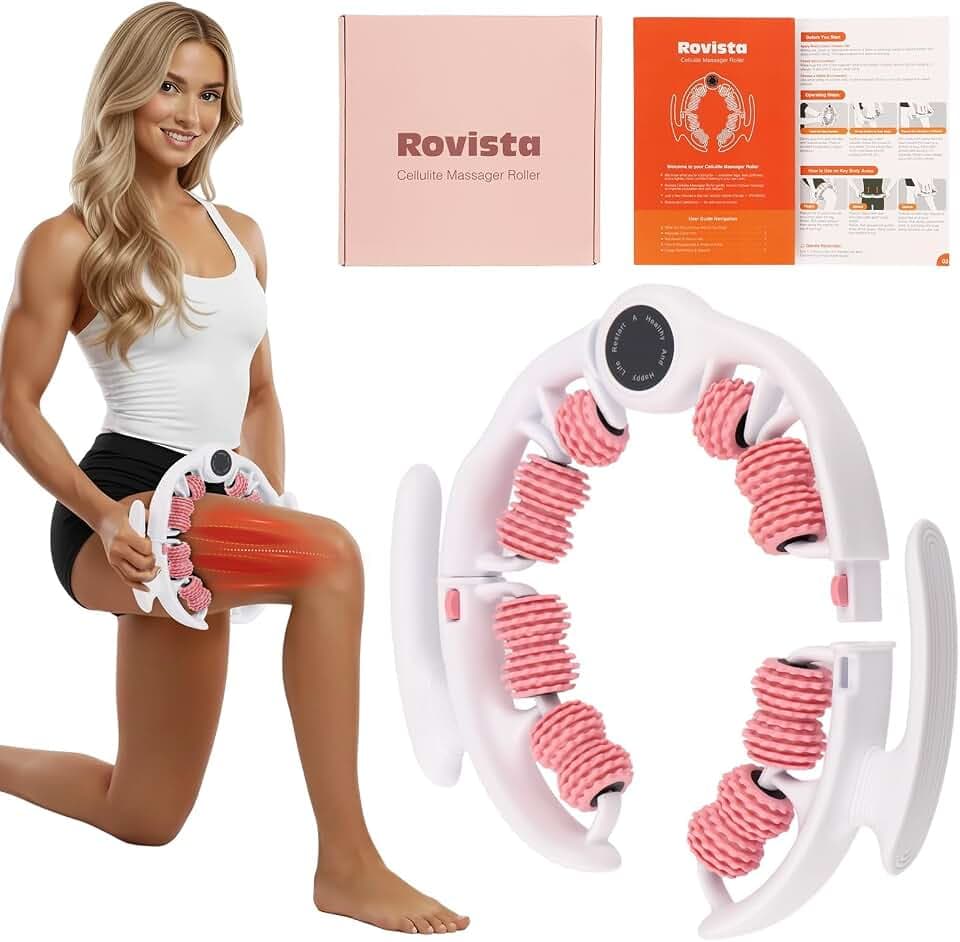 Anti Cellulite Massage Tool - Ergonomic Cellulite Remover for Legs and Arms with Detachable Handles - Smooth-Glide Lymphatic Drainage Massager for Boost Confidence and Tightened Skin(Pink)